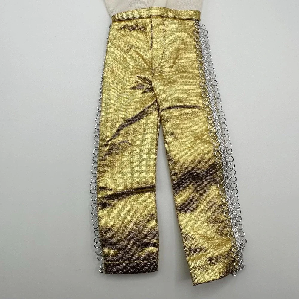 VTG Barbie‎ Doll KEN Outfit Pantsuit White & Gold 80's Handmade